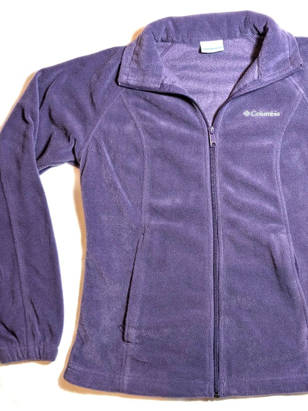 Women's Columbia Fleece Zip-Up Purple Sweater Size Medium